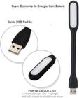 Mini Luminaria Led USB Preta/Branco