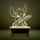 Mini Luminária Lilo e Stitch- Stitch Tocando Violão Guitarra