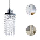 Mini Lustre Pendente Cristais Quadrado Diamante Prata E27