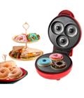 Mini Máquina De Donuts Para Café Da Manhã Capacidade Para 3 Rosquinhas Elétrica 110V Portátil