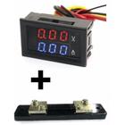 Mini medidor voltagem e amperagem digital + shunt dc 0-100v 0-50a