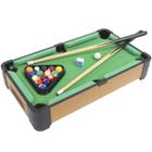 Mini Mesa de Sinuca Bilhar Snooker Infantil Portátil 2 Tacos 16 Bolas Triângulo Giz Brinqway BW-116