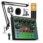 Mini Mesa Mixer Combo Live com Microfone Condensador Profissional - WZ