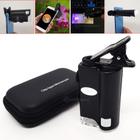-Mini Microscópio Lupa Acompanha Clip Para Celular Smartphone 60x Led Uv Super Potente 7751W