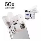 Mini Microscópio Lupa Portátil Câmera Zoom Led 60x Celular