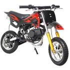 Mini Moto Cross Infantil Preta Para Crianças de 3 a 7 anos Motinha 49cc Com Partida Manual a Gasolina Motor 2 Tempos Para Off Road Freio a Disco