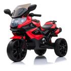 Mini Moto Elétrica Infantil Triciclo Criança Motorizado Luxo MP3 USB Luz e Som Bateria 12V Bivolt Até 25kg Vermelho