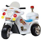 Mini Moto Elétrica Triciclo Criança Infantil Bateria 6V Importway BW006-BR Branca Polícia Bivolt