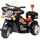 Mini Moto Elétrica Triciclo Criança Infantil Bateria 6V Importway BW006-PR Preta Polícia Bivolt