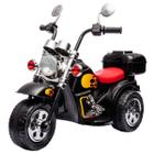 Mini Motocicleta Moto Elétrica 6v Preto Com 3 Rodas Som Luz