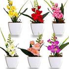 Mini Orquidea Artificial Arranjo Decorativo C/ Vaso Premium