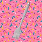 Mini Pincel Silicone Branco 20,5x3,2cm