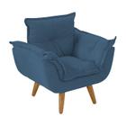 Mini Poltroninha Infantil Opalinha 2 a 6 anos Suede Azul Madeira de Ouro