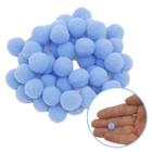 Mini Pompom Artesanato Bolinha 10mm Azul Claro 50 Unidades