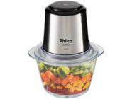 Mini Processador de Alimentos Philco - PPS01I Inox Glass 2 em 1 Copo de Vidro 350W