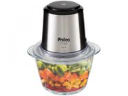 Mini Processador de Alimentos Philco - PPS01I Inox Glass 2 em 1 Copo de Vidro 350W