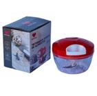 Mini Processador Triturador Picador Manual de Alimentos Alho Cebola Legumes Temperos Frutas 3 Laminas Inox 500ml Cor Vermelho Preto Cinza