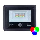 Mini Refletor 20W RGB LED SMD Bivolt Holofote IP67 Slim Luzes Coloridas
