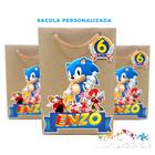 Mini Sacola de Papel Kraft Personalizada Sonic - MiniDobras