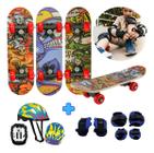 Mini Skate Infantil Criança com Capacete Kit Proteção Completo