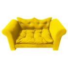 Mini Sofá Divã Para Pets Caminha em Suede Amarelo