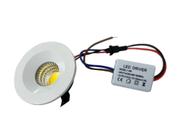 Mini Spot Led Dicróica 3w Redondo Branco Frio