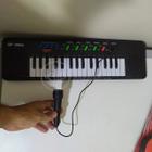 Mini Teclado Infantil Piano 32 Teclas Musical Karaokê e Microfone Crianças Aprender a Tocar a Pilha