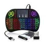 Mini Teclado Mouse Iluminado Led Touchpad Wireless Bluetooth