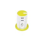 Mini Totem Automatico Multicolor 1 Tomada 10A E 2Usb Amarelo