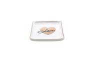 Mini Travessa Branca Love Porcelana 7 Cm