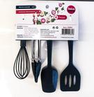 Mini Utensílios de Cozinha Silicone Espátula, Fouet, Colher e Pinça