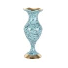 Mini Vaso Decorativo de Metal Azul e Dourado 10x4cm Royal Decor