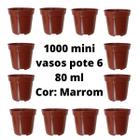 Mini Vasos pote 6 marrom 1000 unidades vasos atacado para mini suculentas cactos lembrancinha artesanato fazer mudas de suculentas plantas geral