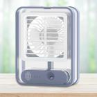 Mini Vent. Climatizador Névoa Água 3 Veloc. USB LED