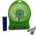 Mini Ventilador De Mesa Com Bateria Recarregável Verde - Portable Fan