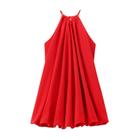 Mini Vestido Vermelho Halter Feminino Verão 2024 Chique Sexy Praia Bolha Vestido De Festa