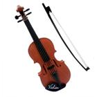 Mini violino infantil acustico com 4 cordas e arco intrumento musical brinquedo