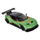 Miniatura Aston Martin Vulcan Faixa Kinsmart 1/38 Metal e Fricção Verde