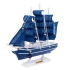 Miniatura Barco Navio de Madeira Veleiro Decorativo 15cm