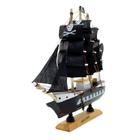 Miniatura Barco Navio Pirata de Madeira Veleiro Decorativo 24cm
