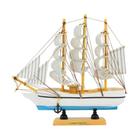 Miniatura Barco Navio Veleiro Madeira Base ul 21x4x21cm b