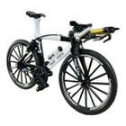 Miniatura Bicicleta Bike Time Trial Branco Metal 1:8