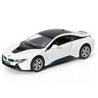 Miniatura BMW I8 Kinsmart 1:36 Metal e Fricção Branco