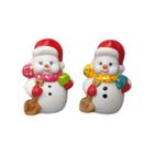 Miniatura Boneco De Neve De Porcelana Kit Com 2 Unidades