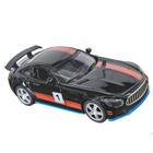 Miniatura Brinquedo Carrinho Faixa Vermelha Metal e Fricção 12 cm de Comprimento Preto Brilhante - Metal Die Cast