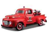 Miniatura - Carro - Ford F-1 Pick Up 1948 E El Knucklehead 1936 - 1:24 - Maisto Design - Vermelho