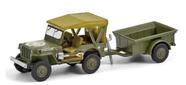 Miniatura Carro Jeep Willys Mb 1943 C 1/4 Ton Cargo Trailer Hitch e Tow Série 22 1/64 Greenlight Gre3220