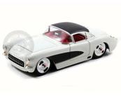 Miniatura Chevrolet Corvette 1957 Branco Jada 1/24