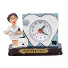 Miniatura Dentista Mulher De Resina Com Relógio 8 Cm