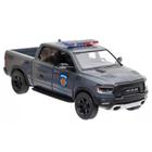 Miniatura Dodge Ram 1500 2019 KInsmart 1/46 Rebel Polícia Metal e Fricção CinzaCimento